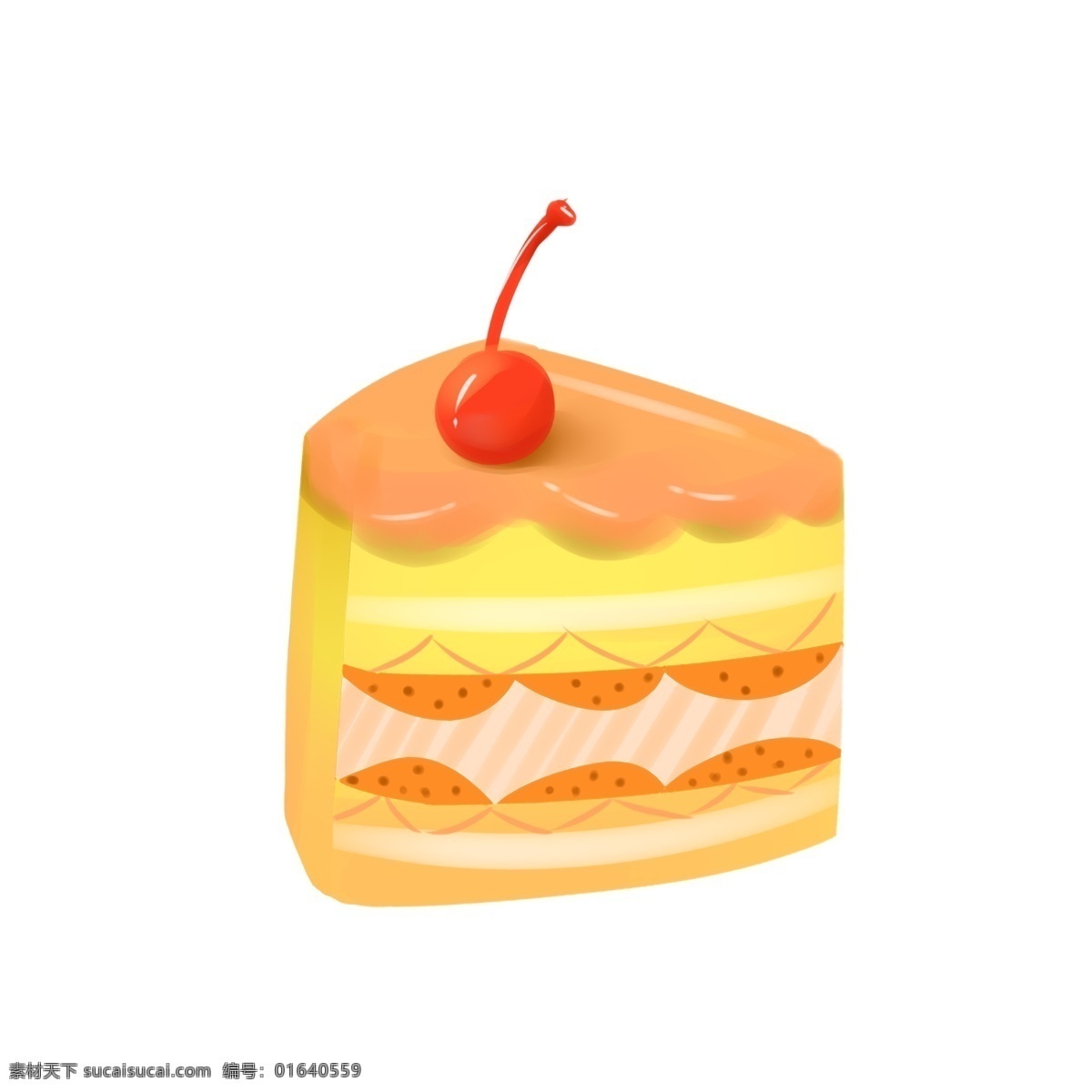 美食 香橙 夹心 樱桃 蛋糕 甜品 卡通 手绘 香橙夹心 香橙味