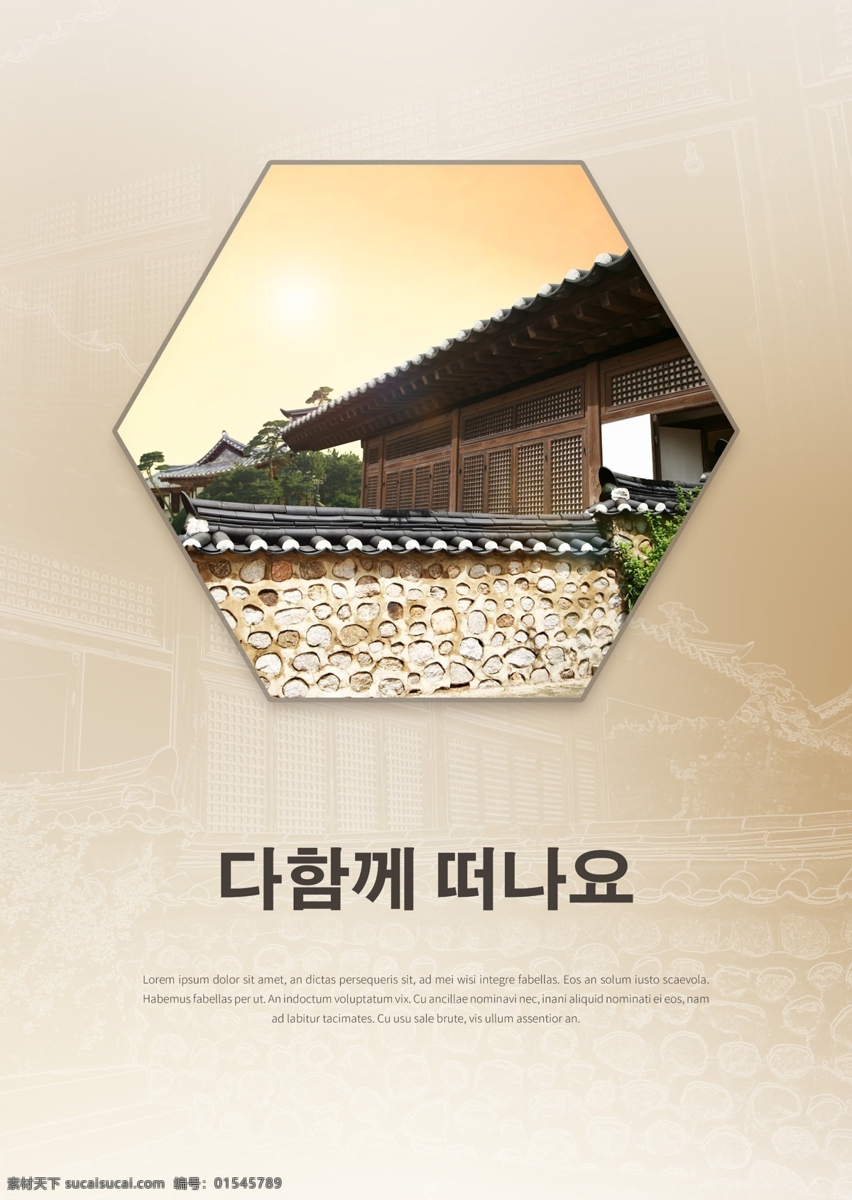 海报 中 韩国 之旅 肝脏药物 建造 古建筑 风景区 旅行 传统的