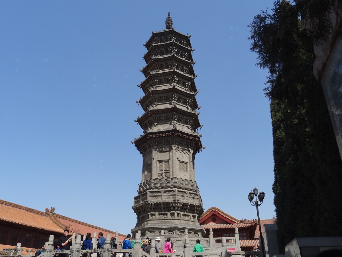 舍利塔远景 寺 寺院 古建筑 旅游景点 佛教 舍利塔 古塔 柏林禅寺 建筑景观 自然景观