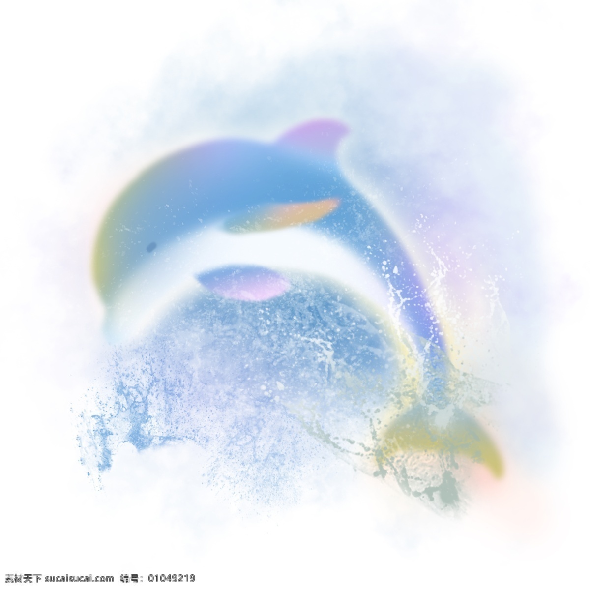梦幻 梦境 鲸鱼 插画 卡通 手绘 蓝鲸鱼 梦境梦幻 童话故事插画 海浪 跃起 海水 飞溅的海水 梦幻海洋生物