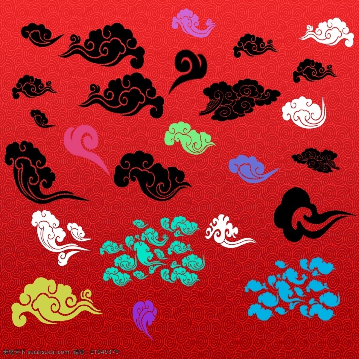 祥云 云朵 筋斗云 暗底 彩云
