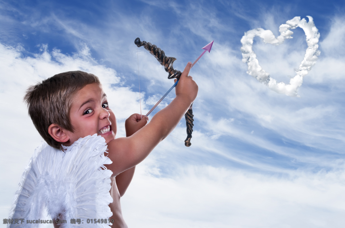射箭 丘比特 爱神 天使 翅膀 可爱 小男孩 宝宝 丘比特之箭 弓箭 情人节 节日素材 儿童图片 人物图片