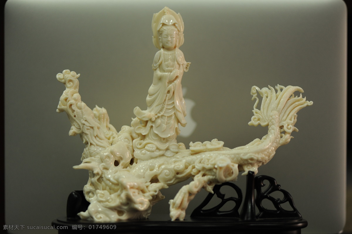 名家雕刻 红珊瑚 白珊瑚 观音雕刻件 陈世文 台湾 文化艺术