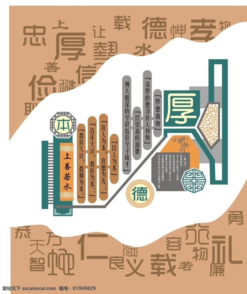 厚德文化墙 厚 德 文化墙 上善若水 以人为本 厚德载物
