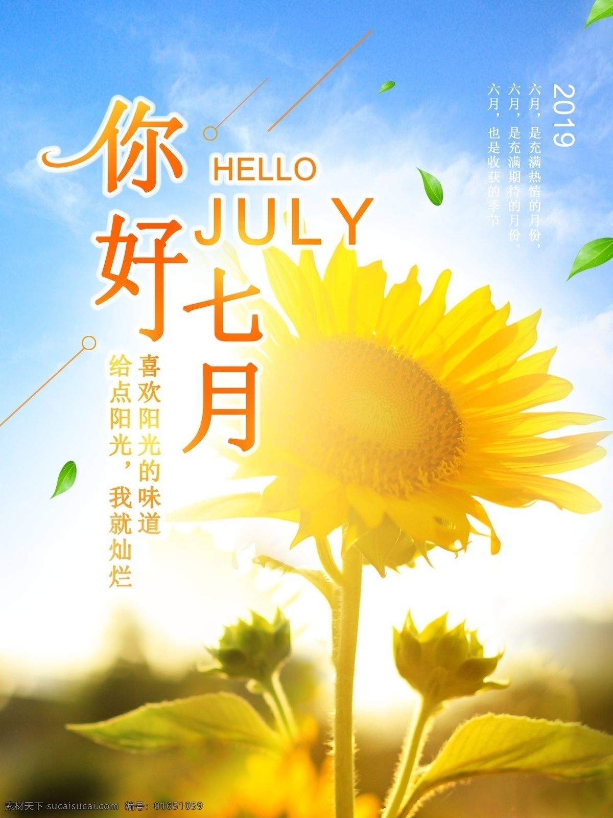 七月你好,新的开始,高清图片,节日-纯色壁纸