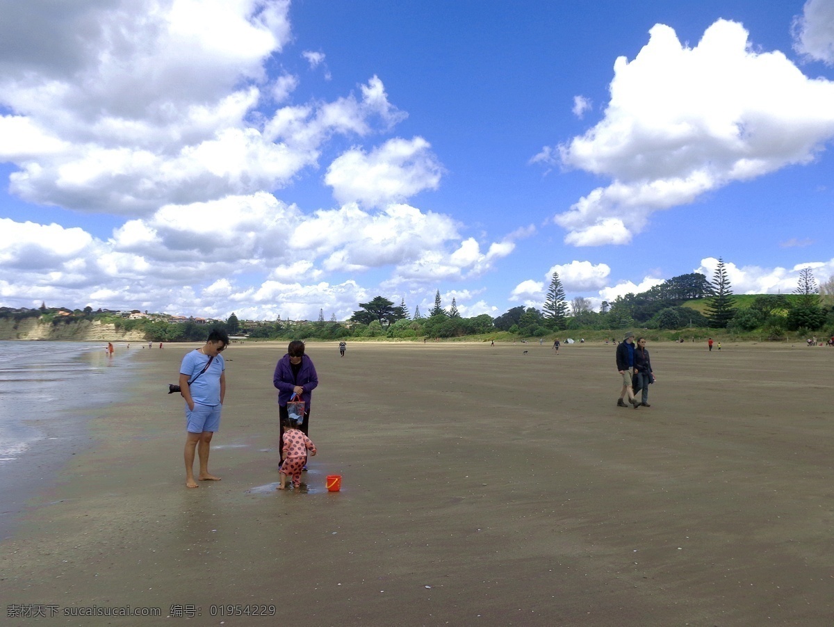 新西兰 海滨 风景 天空 蓝天 白云 云朵 大海 海水 海滩 绿地 绿树 游人 休闲 风光 旅游摄影 国外旅游