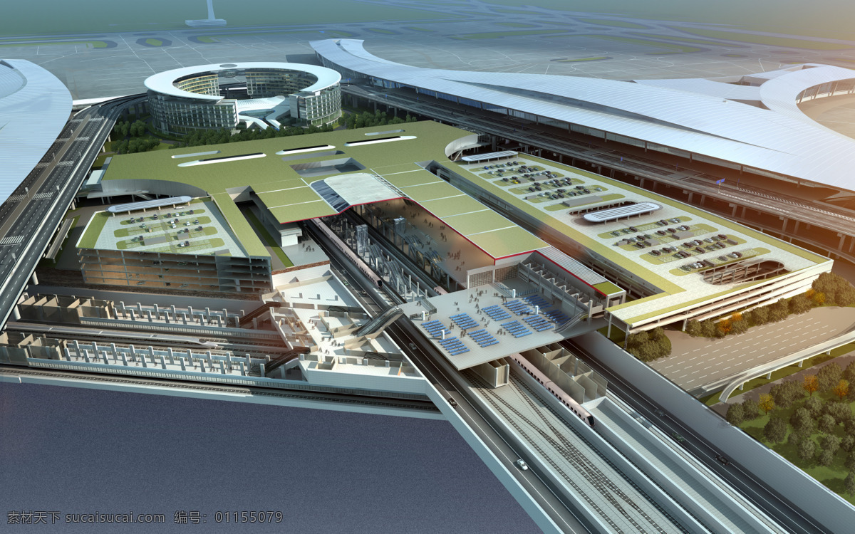 成都 天府 国际机场 gtc 天府国际机场 成都天府机场 机场 机场效果图 机场鸟瞰图