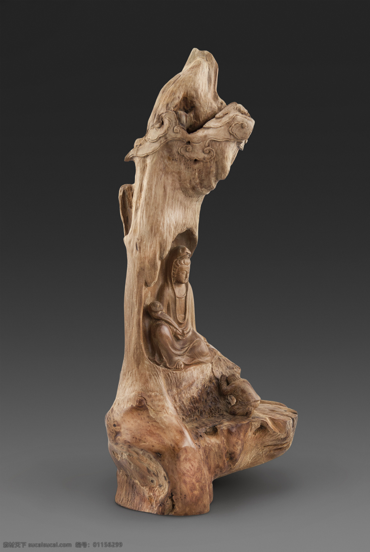 观音赐福 六根 印度檀 檀香 雕刻 曾一木 文化艺术 传统文化
