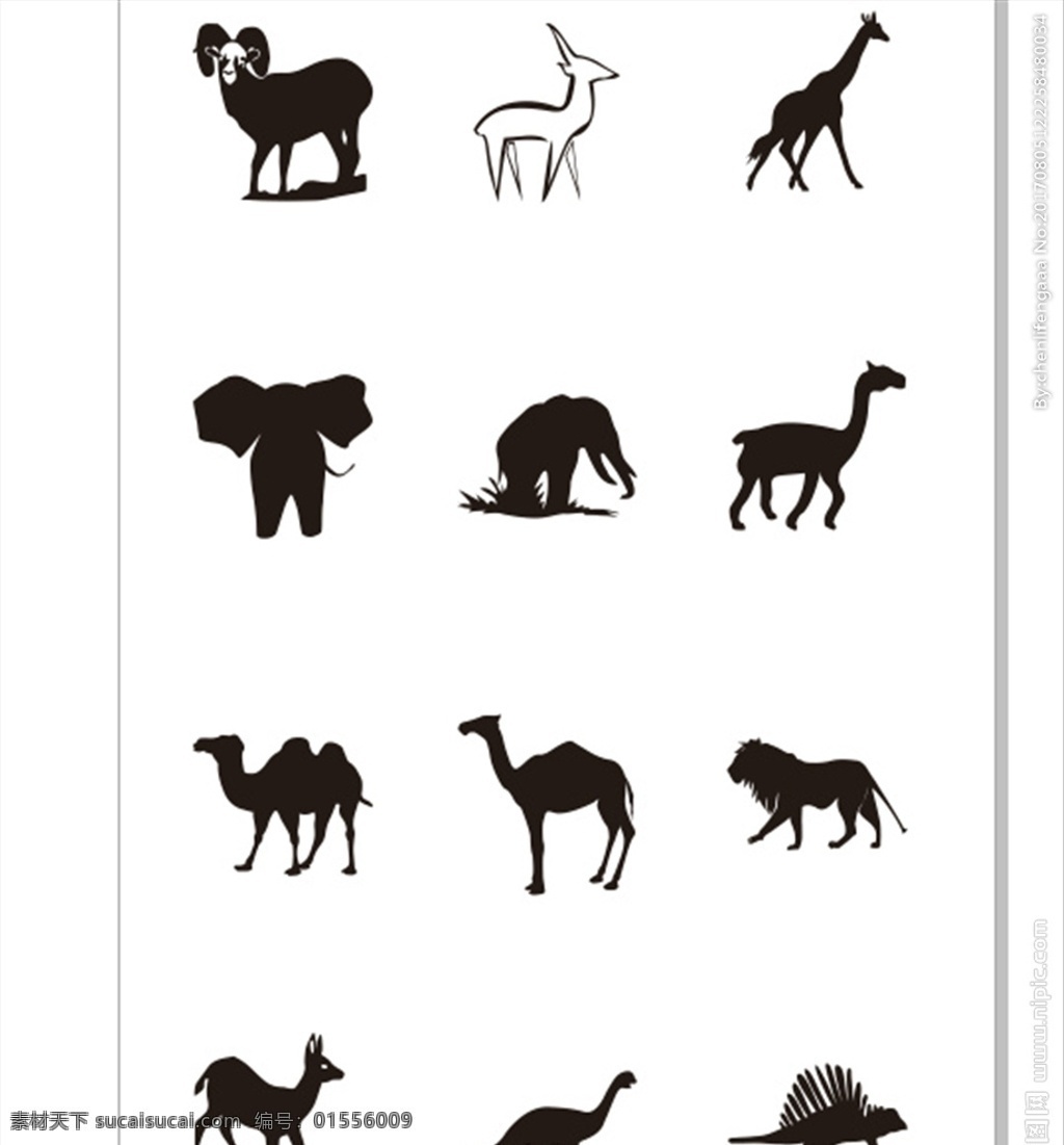 各式各样 家禽 动物 设计素材 元素素材 矢量图 矢量 矢量图设计 黑白素材 野生动物 大象 狮子 长颈鹿 蜥蜴 生物世界