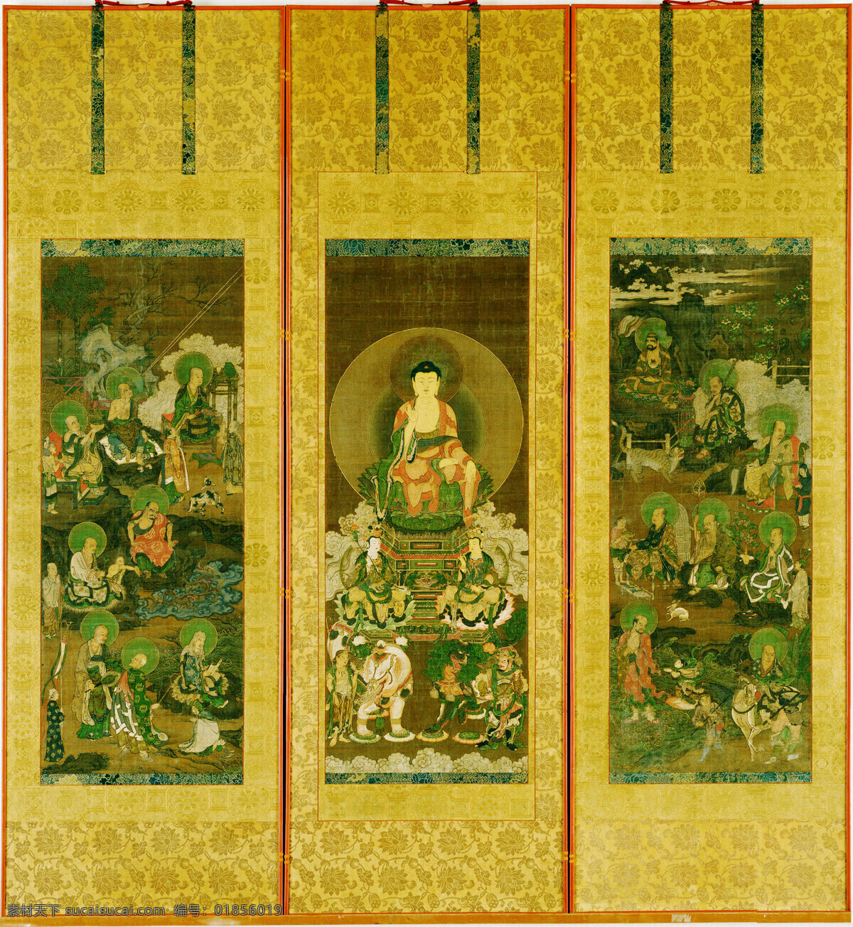 佛图 如来说法 罗汉诵经 诸佛说法 传统图案 传统文化 文化艺术