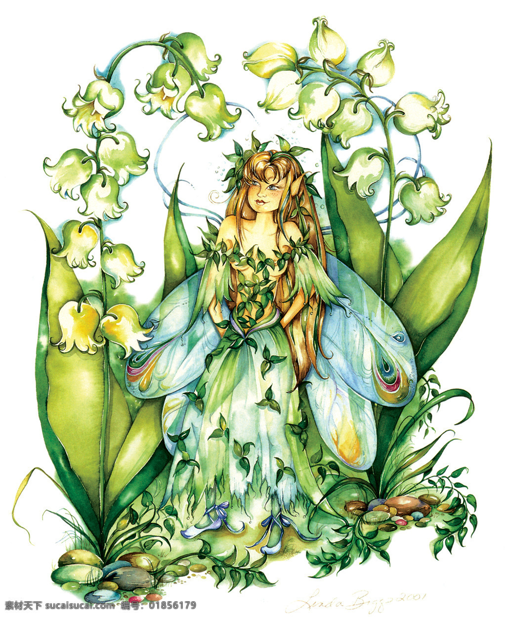 花仙子 童话 森林 鲜花 文化艺术 绘画书法 设计图库