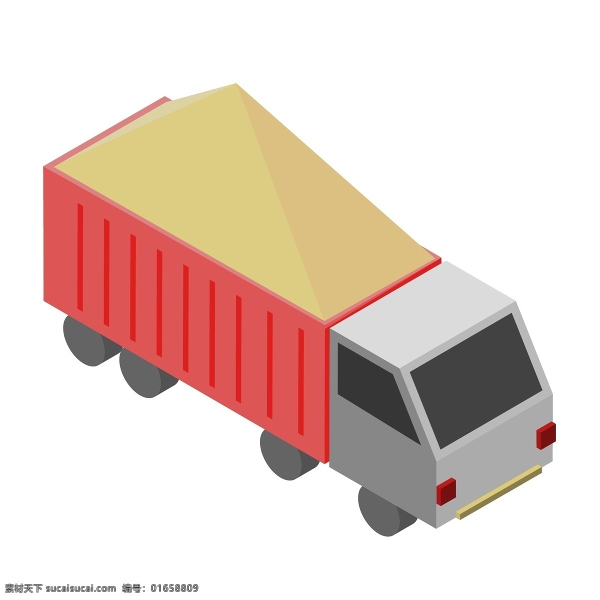 装 黄沙 红色 卡车 装着黄沙 红色卡车 交通运输 施工车辆 运输车辆 大货车 汽车 行驶 重卡 货车