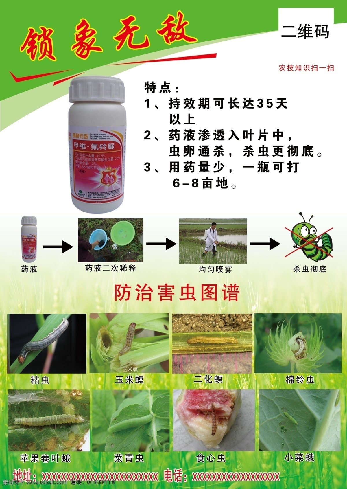 农药宣传单 粘虫 玉米螟 二化螟 棉铃虫 小菜蛾 食心虫 菜青虫 苹果卷叶蛾 卡通虫子 卡通菜青虫 药液稀释 喷雾抗倒伏 蓝天白云 水稻 西红柿 葡萄 葡萄地 玉米地 玉米苗 dm宣传单