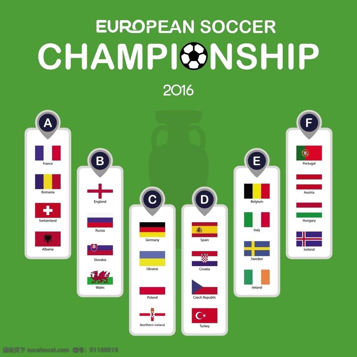 欧洲足球 锦标赛 2016 组 卡 足球 足球锦标赛 白色