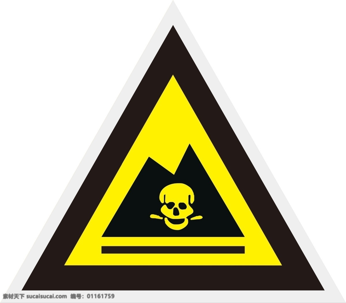 危险废物标志 三角的 三角牌 骷髅 危险废物 标志牌 分层