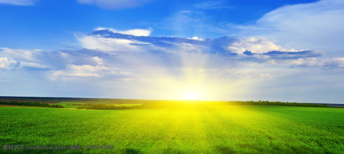 天空 草地 背景 蓝天 太阳 绿色环保 草原 山水风景 风景图片