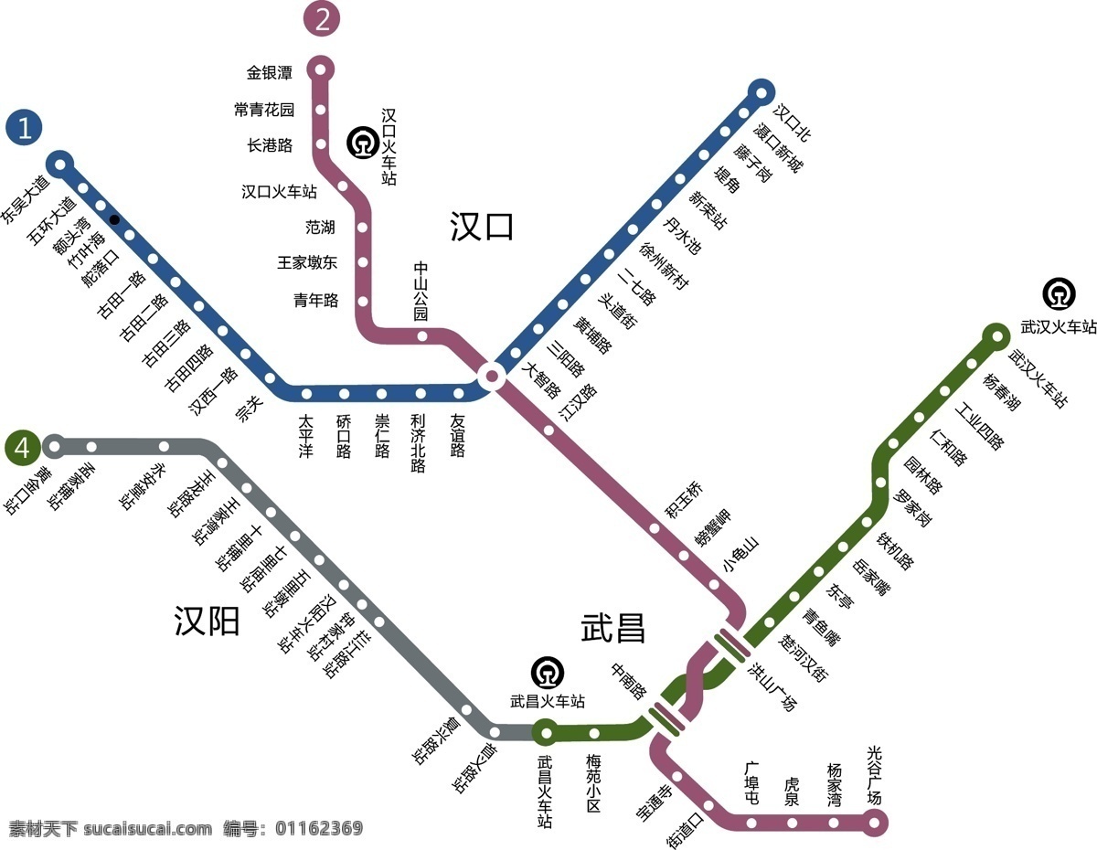 矢量 武汉 地铁 线路图 地铁线路 白色