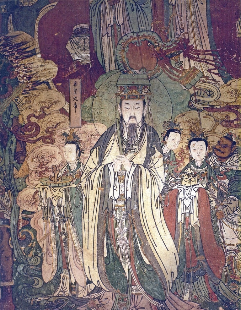 毗卢寺壁画 玉皇大帝 工笔 线条 侍从 侍女 宗教信仰 文化艺术 bmp