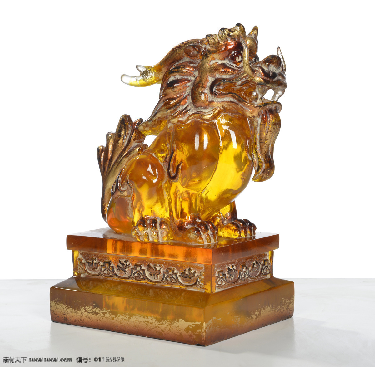 龙子 老四 狻猊 透明 雕塑 龙九子 透明树脂摆件 工艺品 传统文化 文化艺术
