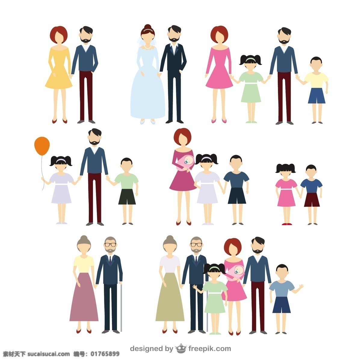 家庭的图标集 人 爱情 家庭 孩子 图标 快乐 丰富多彩 婚姻 幸福的家庭 幸福 父母 祖父母 人的图标 收集 白色