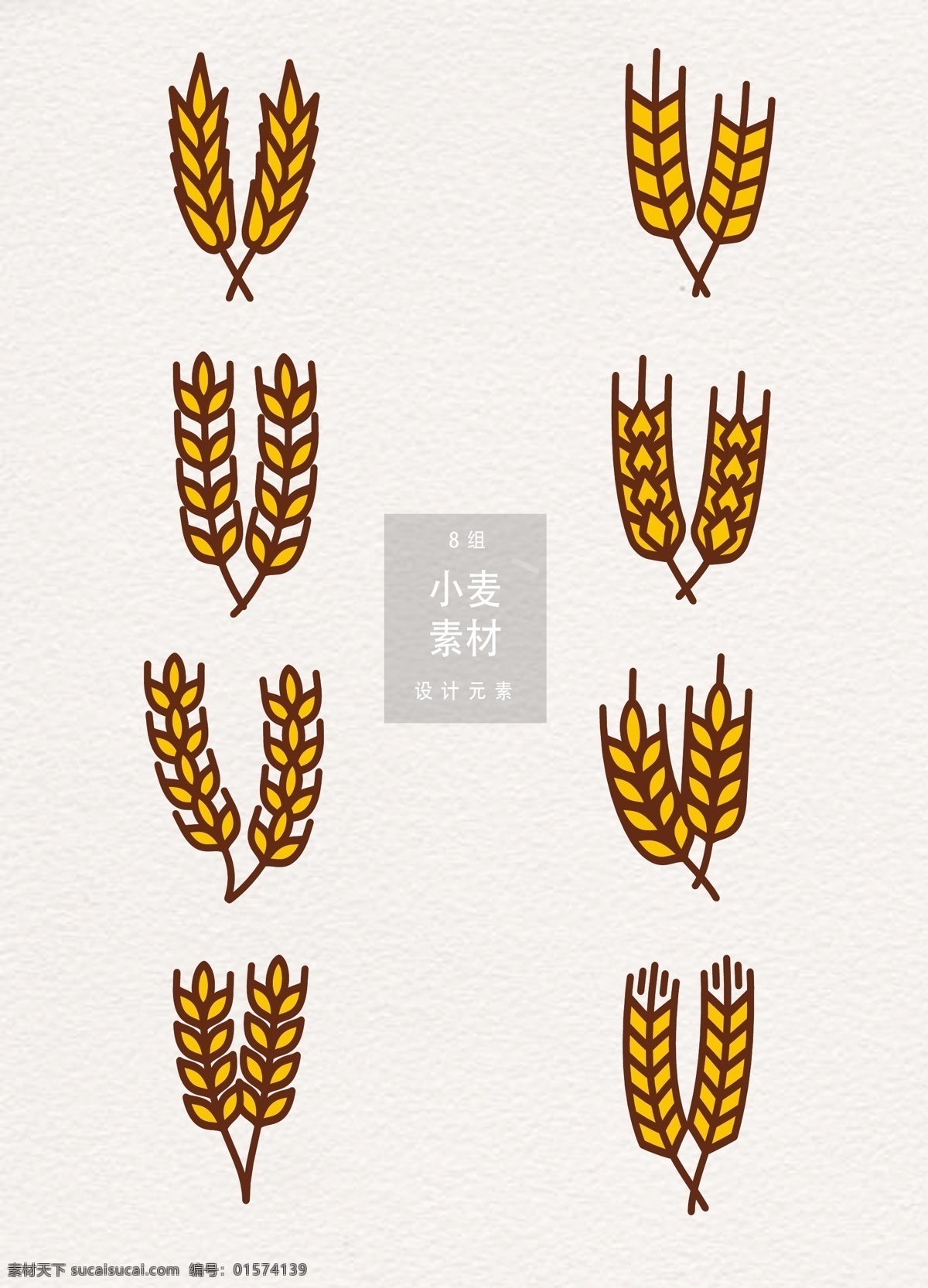手绘小麦图案 小麦 设计元素 植物 麦穗 五谷 小满 二十四节气 传统节气 谷物 麦子 小麦图案