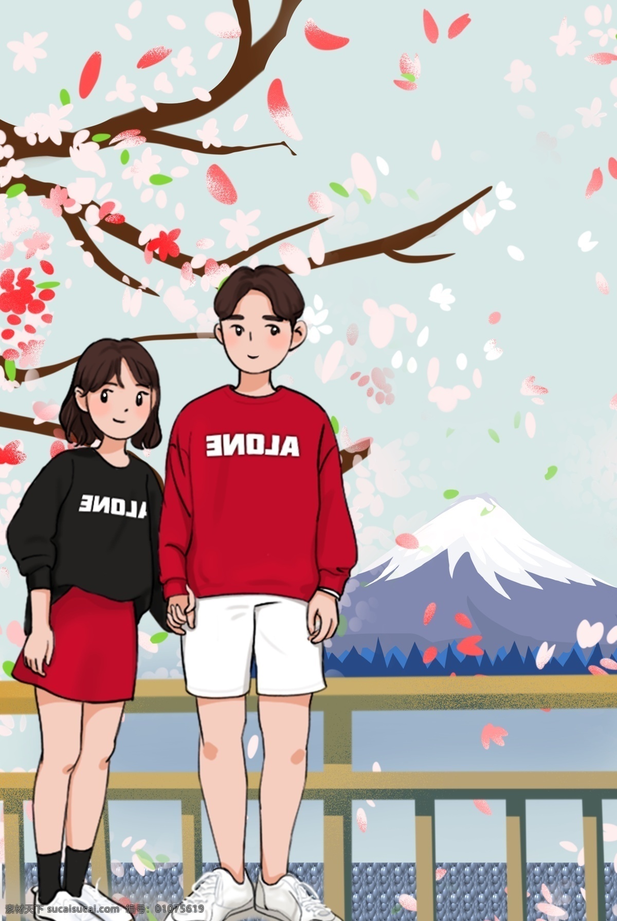 日本 旅行 风景 优美 外国 国家 旅游 出游 樱花 富士山 情侣 旅客 游山玩水 五一 五一长假