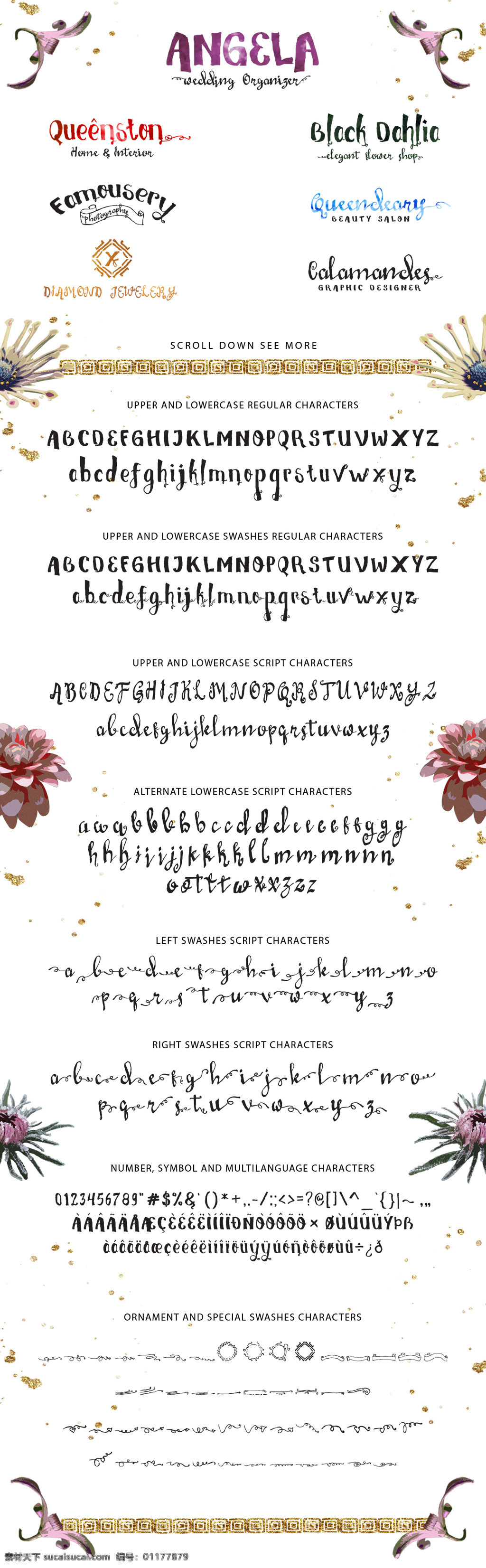 时尚 金色 手写 英文 ttf 创意字体 婚礼 印刷字体 英文字母 英文字体 字母 字体 字体库 字体设计