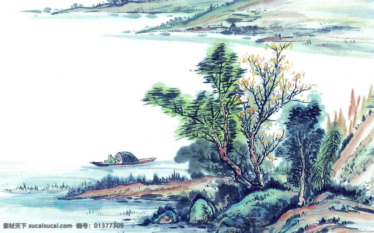 风景 水墨画 国画 树 水墨 艺术 文化艺术