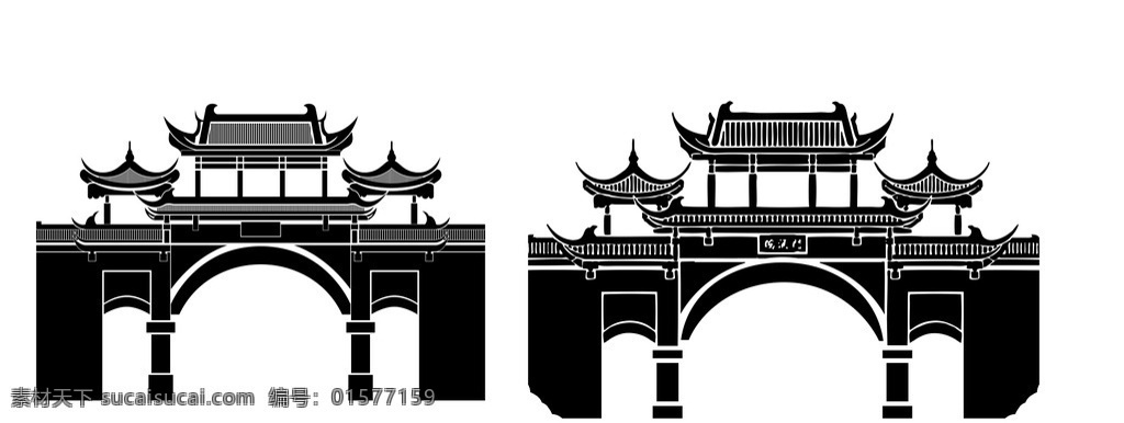 国酒门 矢量图 古代建筑 建筑剪影 矢量建筑 传统文化 文化艺术
