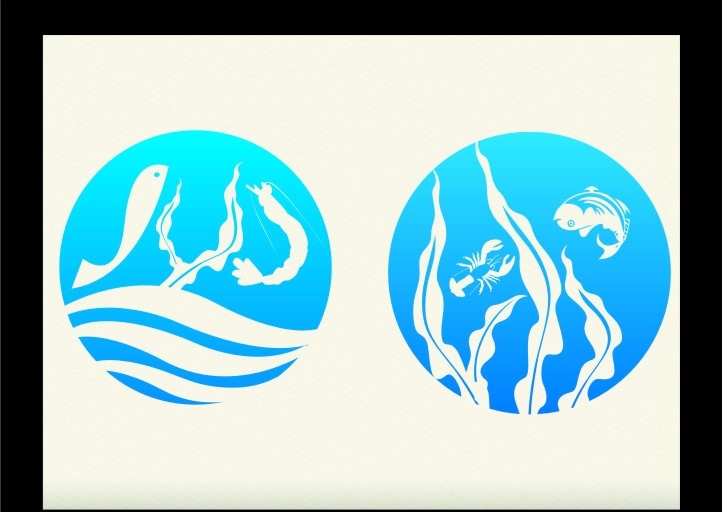 海洋标志 标志 logo 海底世界 蓝色标志 鱼 海洋