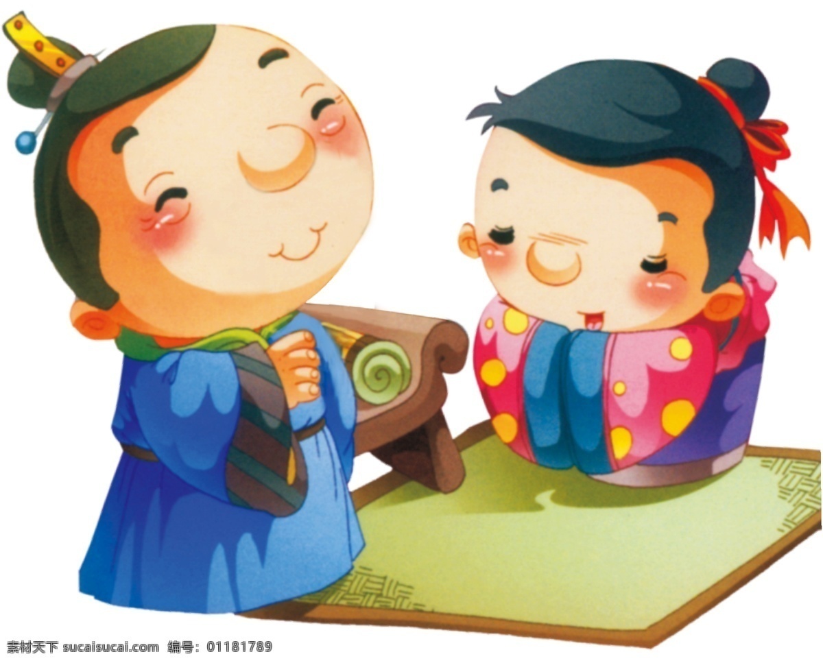 古代作揖元素 古代 作揖 卡通 礼貌