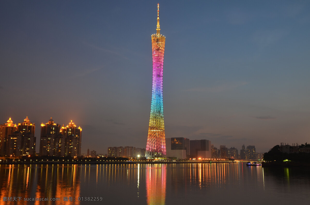 广州夜景 广州电视塔 广州地标 珠江新城 广州珠江河 旅游摄影