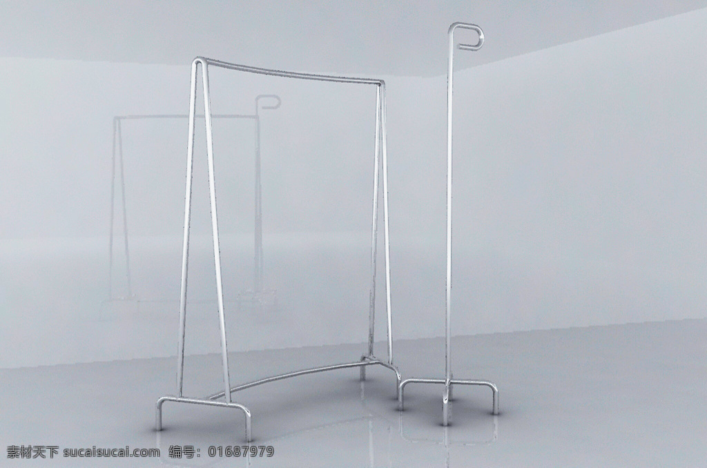 服装店 衣服 展架 3d 模型 衣服展架 3dmax 3d模型 金属 高脚架