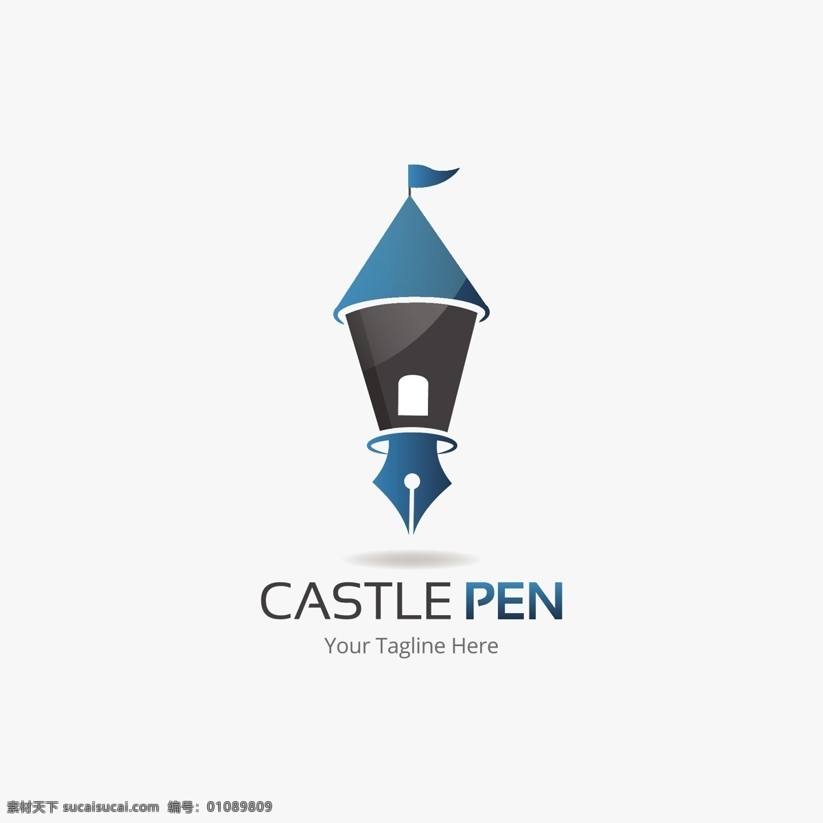 城堡 笔 创意 商务 标志 矢量 简约设计 矢量图标 广告logo