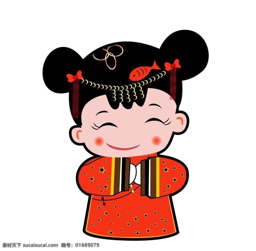 卡通拜年 卡通 拜年 小女孩 新年好 恭喜发财 新娘 可爱