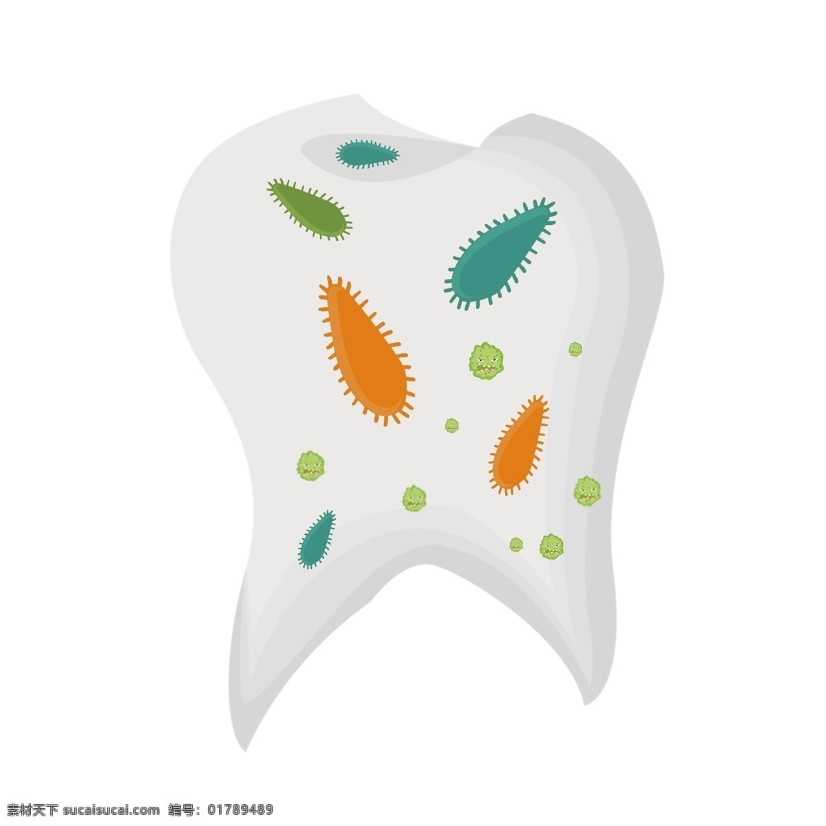 牙齿 细菌 微生物 插图 牙齿细菌 蛀牙 清洁牙齿 保持牙齿健康 病毒细菌 真菌