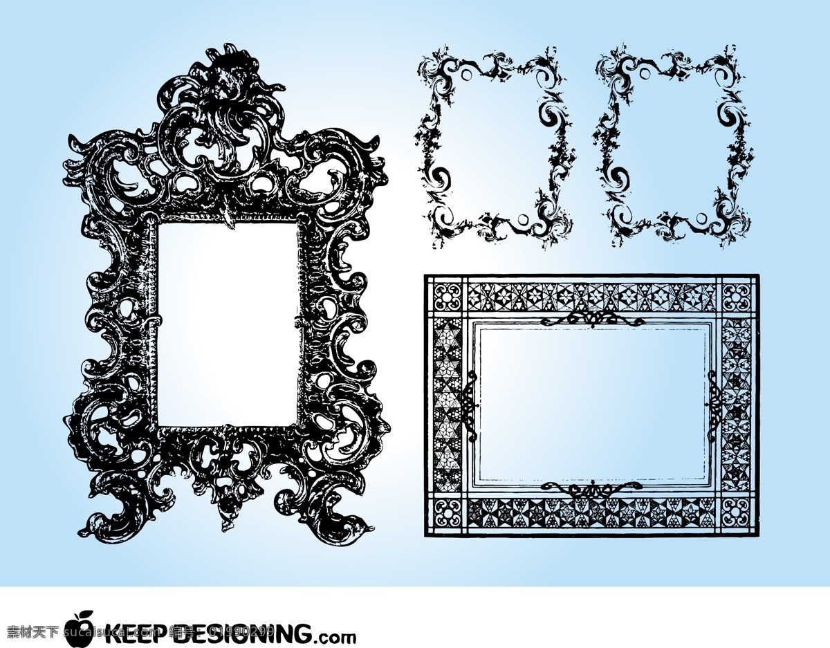 相框 边框 艺术框架 矢量图