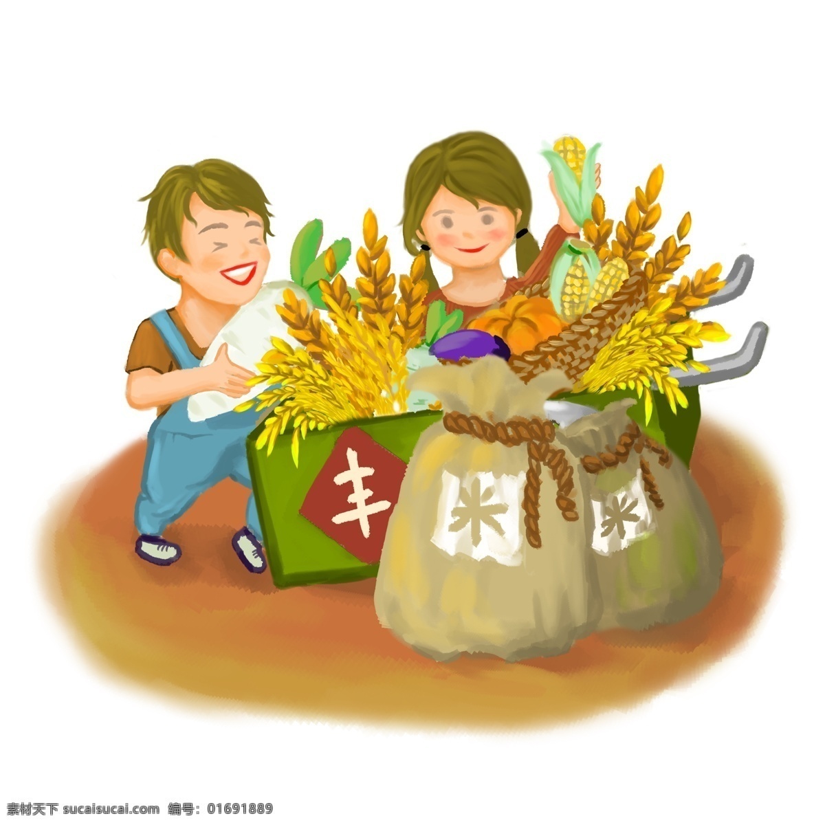 秋季 大丰 收 瑞雪 丰年 麦子 米粮 秋季大丰收 粮仓 农民叔叔 推车 南瓜 玉米 麦穗 稻田 少年少女 晴天 福字 草垛 可爱 萌 中国 草帽 收获 田野 土地