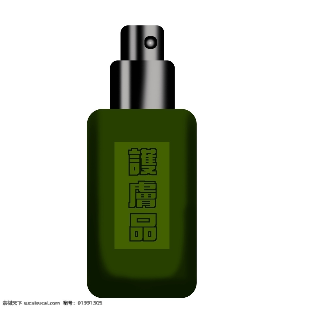 绿色 简约 护肤品 瓶子 插画 卡通 手绘 美妆元素