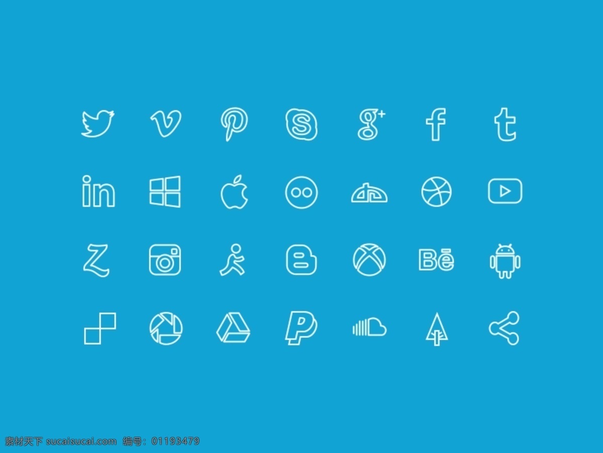 social icons 社交 类 icon 线性 图标 社交类 单线条 标志图标 网页小图标