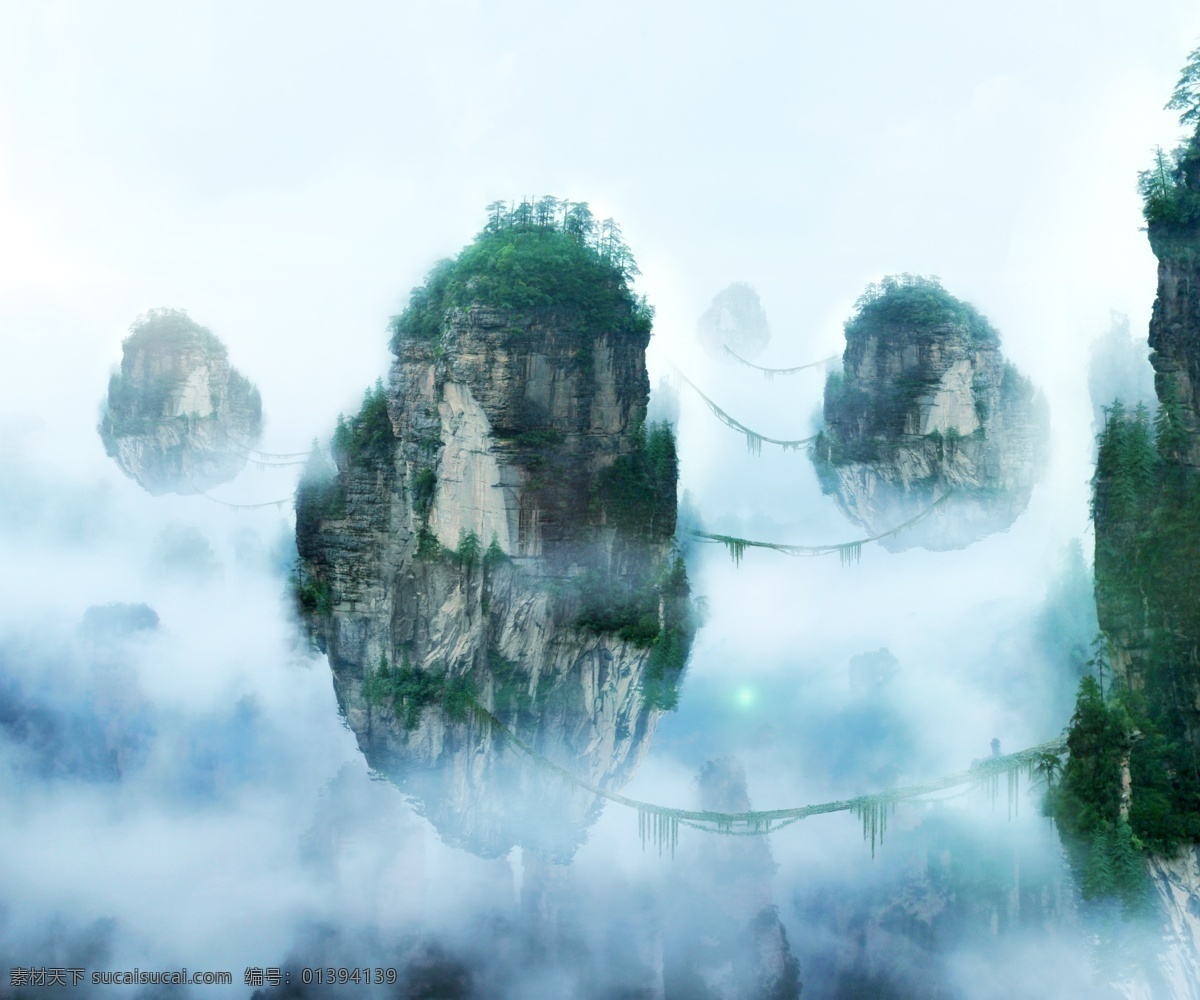 悬空山 阿凡达 悬空 山 云雾缭绕 漂浮 自然风光 自然景观