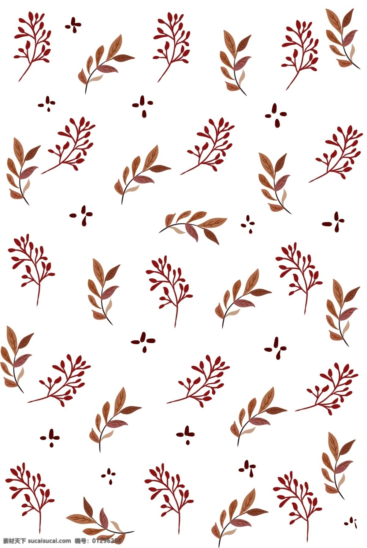 红色 叶子 枝条 底纹 手绘底纹 植物底纹 大自然 植物 树叶底纹 树枝底纹装饰