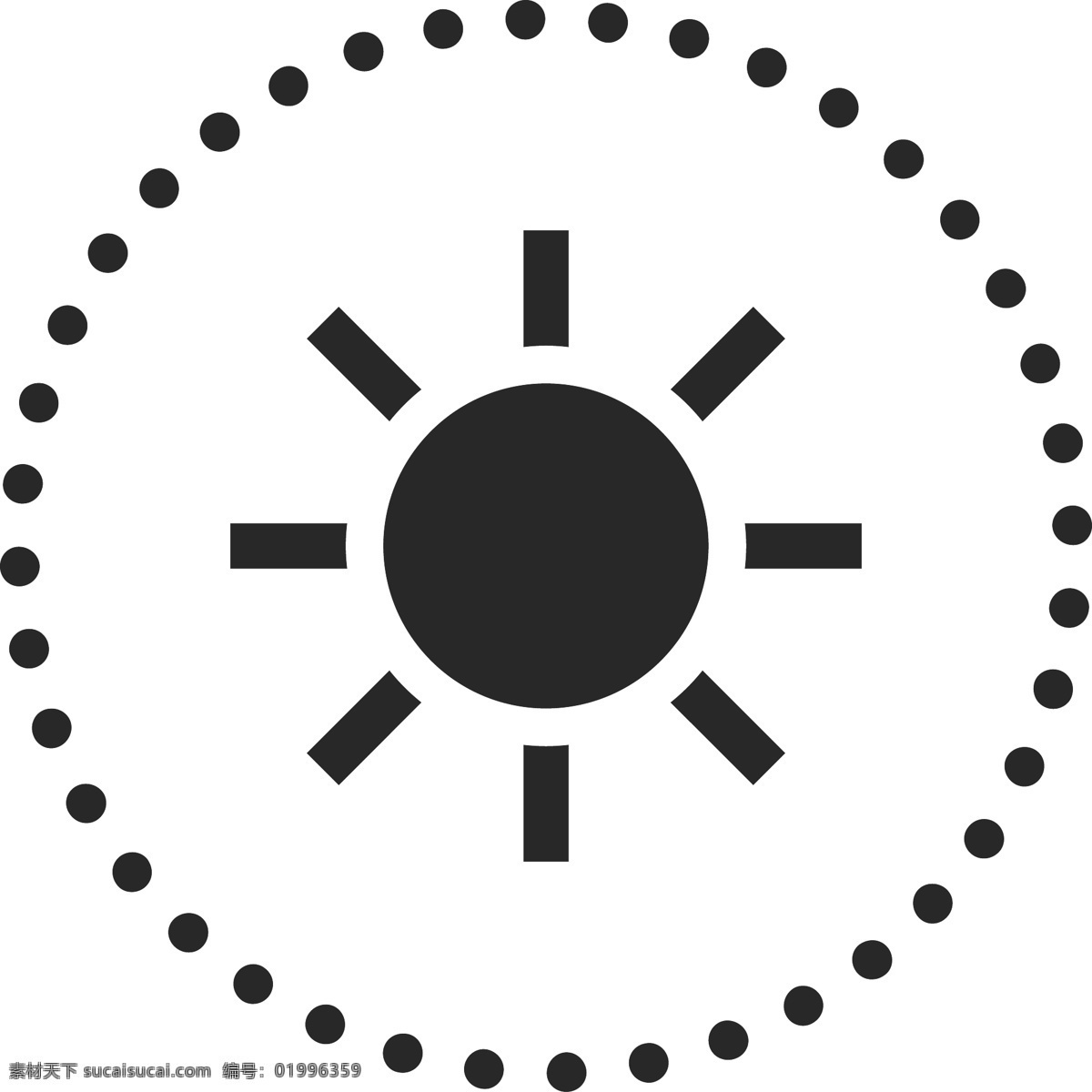 黑色 太阳 图标 免 抠 图 太阳图标 圆圈图标 虚线圈 ui应用图标 网页图标 电脑图标 卡通图案 卡通插画