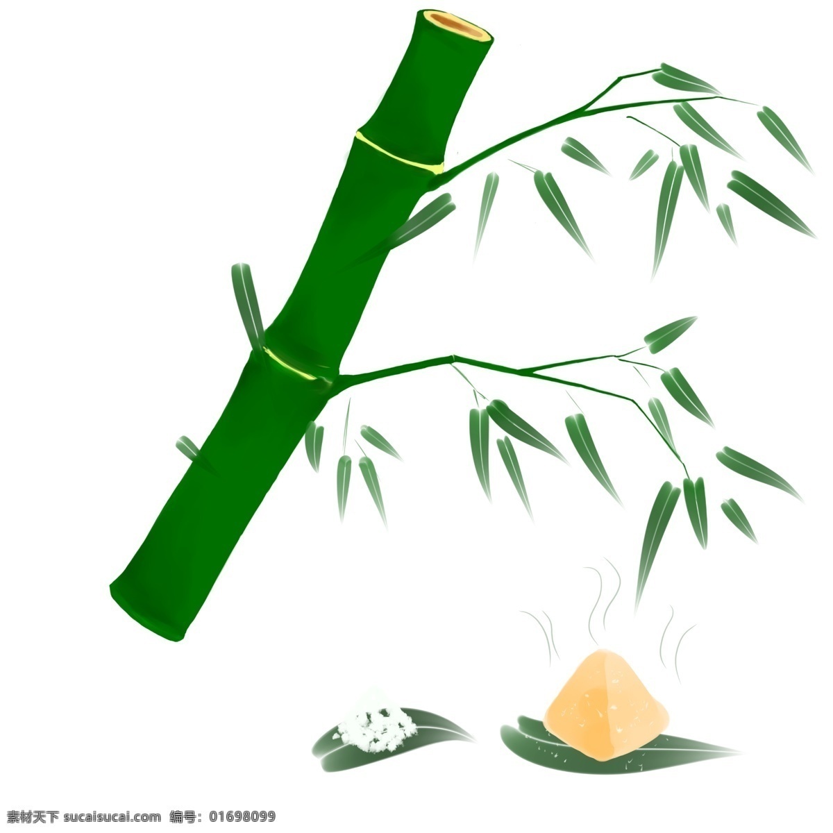 绿色 竹子 装饰 插画 绿色的竹子 绿色的叶子 黄色的粽子 竹子装饰 竹子插画 立体竹子 卡通竹子