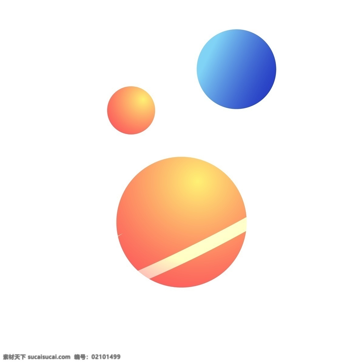 三个 卡通 星球 圆形 形状 科技 太空