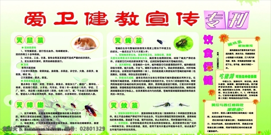 爱卫 健教 专刊 爱卫健教专刊 爱卫宣传 灭蚊 灭蝇 灭蟑螂 灭鼠 灭四害 展板 宣传板 宣传窗