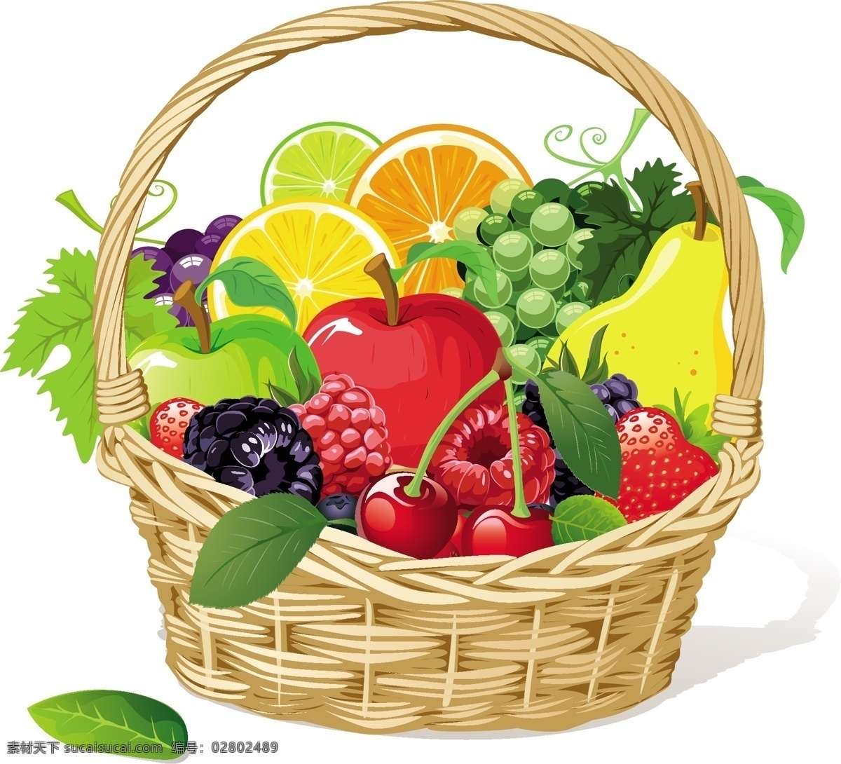水果果篮设计 水果 水果素材 矢量水果 水果设计 果篮 果篮素材 矢量果篮 矢量素材 餐饮美食 生活百科 白色