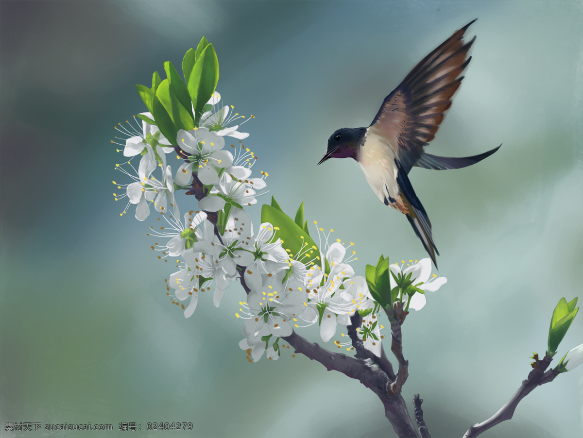 春暖花开 白色的梨花 春天 春天的气息 春意 开春 春天的景色 小鸟 自然景观 自然风景