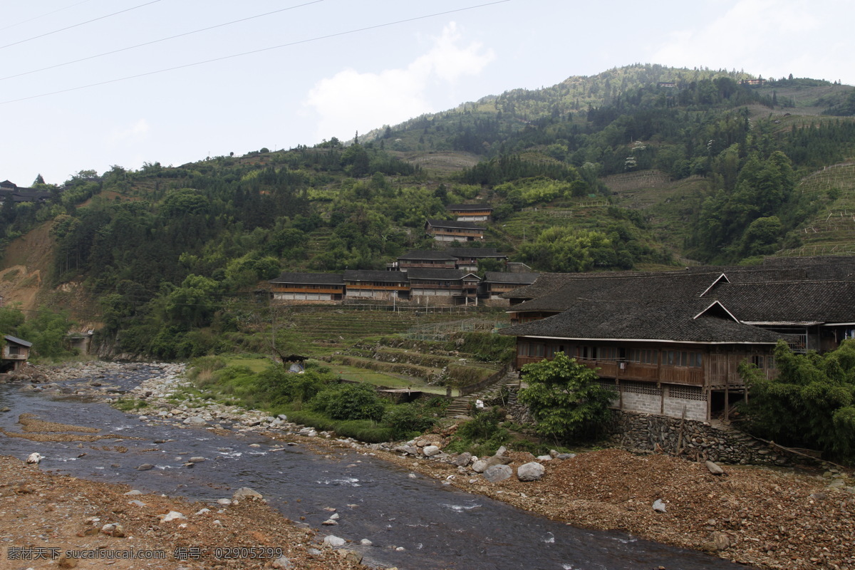 中国山水 桂林山水 中国风光 风景 瀑布 浅滩 水涧 小溪 村寨 旅游摄影 国内旅游