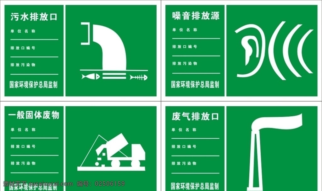 污水排放口 噪声排放源 固废排放口 废汽排号放口 标志 主 背景 海报 电子屏